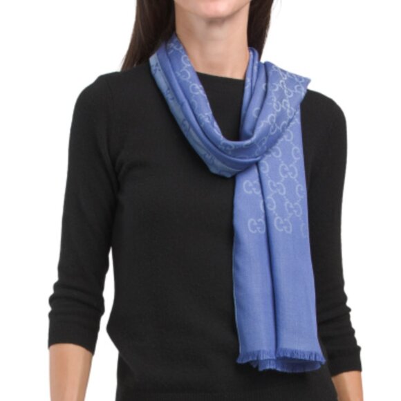 🔥 25% Off This Week Only! GUCCI GG Monogram Scarf – Wool/Silk Blend - Picture 1 of 10